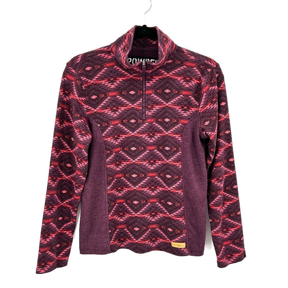 POWDER RIVER OUTFITTERS Purple Pink Aztec Print Long Sleeve Pullover Top Large